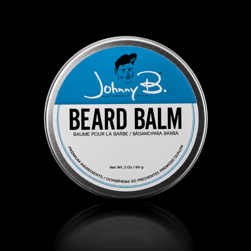 Johnny B Beard Balm – tin on black background