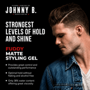 Johnny B Fuddy Matte Styling Gel – strong hold and low shine formula
