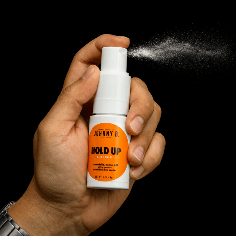 Johnny B Hold Up Hair Powder – easy spray application for texture and volume