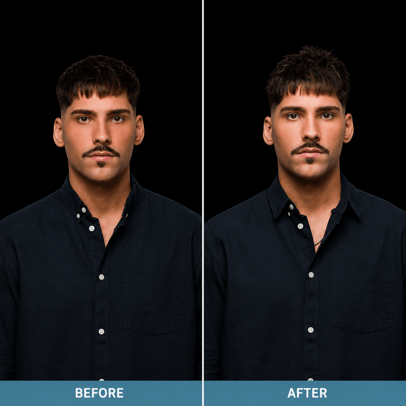 Johnny B Hold Up Hair Powder – before and after styling results