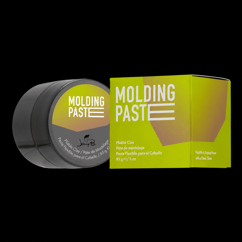 Johnny B Molding Paste – product display with jar and retail box