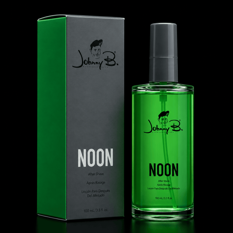 Johnny B Noon After Shave Spray Botanical Fragrance Display Available at Primos Barber Supply