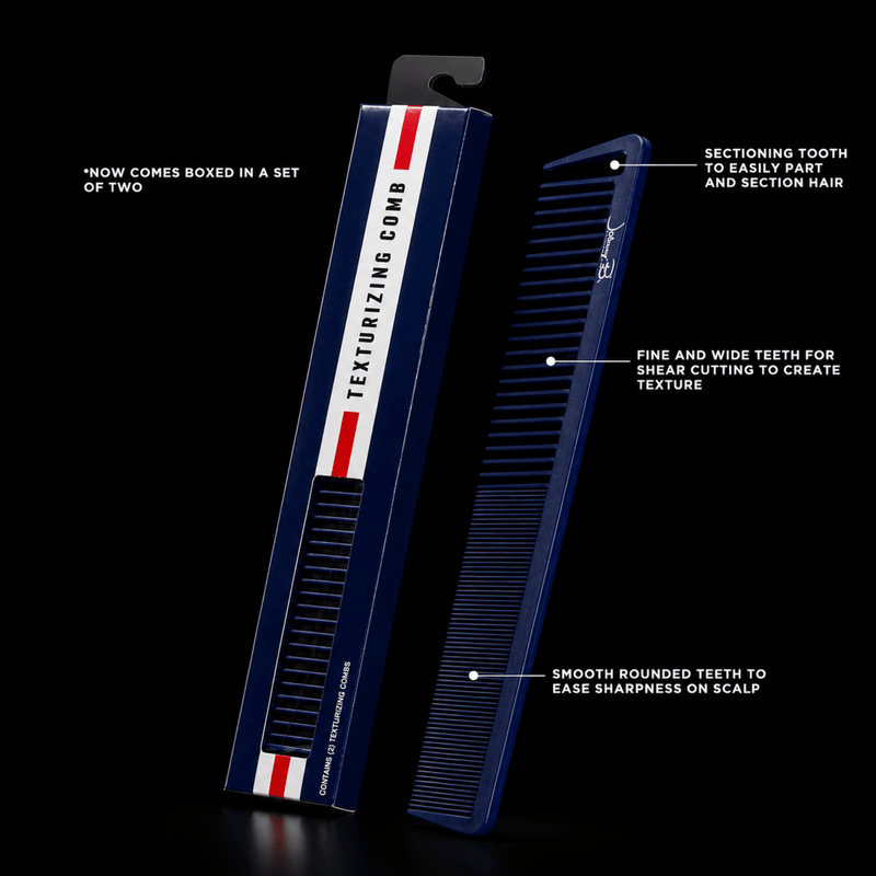 Johnny B Texturizing Comb Blue – precision teeth and professional design