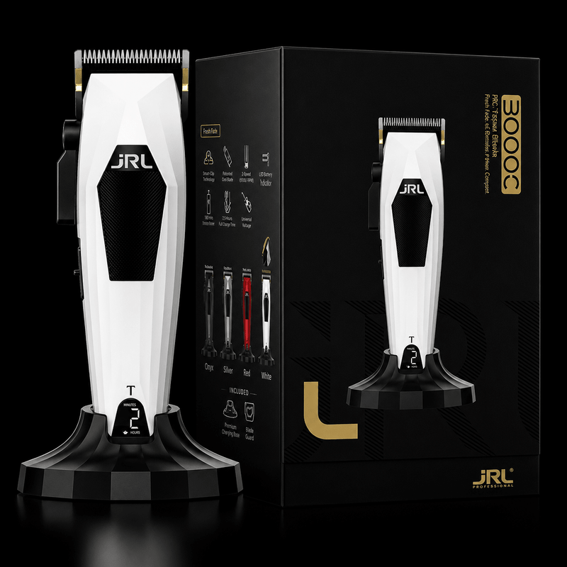 JRL 3000C Compact Cordless Clipper Ghost White – with retail box and charging stand