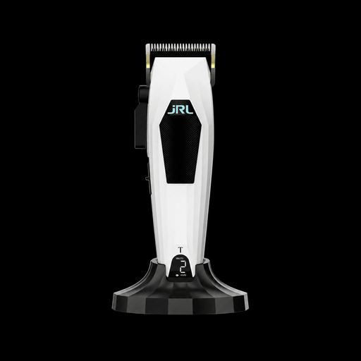 JRL 3000C Compact Cordless Clipper Ghost White – with charging dock and fade blade