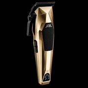 JRL 3000C Gold Collector's Edition clipper, angled view showing the blade, adjustment lever and digital display