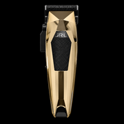JRL 3000C Gold Collector's Edition clipper, front view with metallic gold housing and black textured grip