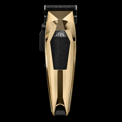 JRL 3000C Gold Collector's Edition clipper, front view with metallic gold housing and black textured grip