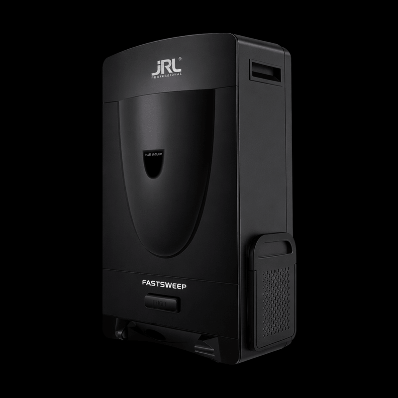 Black vacuum cleaner with 'JRL' and 'FASTSweep' branding on a white background