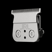 Metallic clipper head with 'JRL' branding on a black background