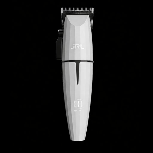 JRL Ghost White Cordless Hair Clipper 2020C-W – with digital display on black background