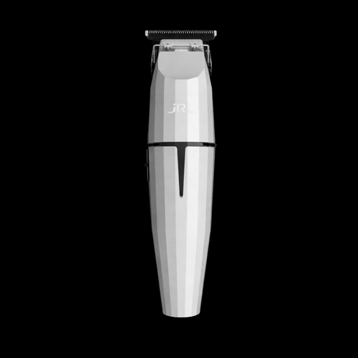 JRL Ghost White Professional Cordless Trimmer 2020T-B – with EZ-GAP T-blade on black background