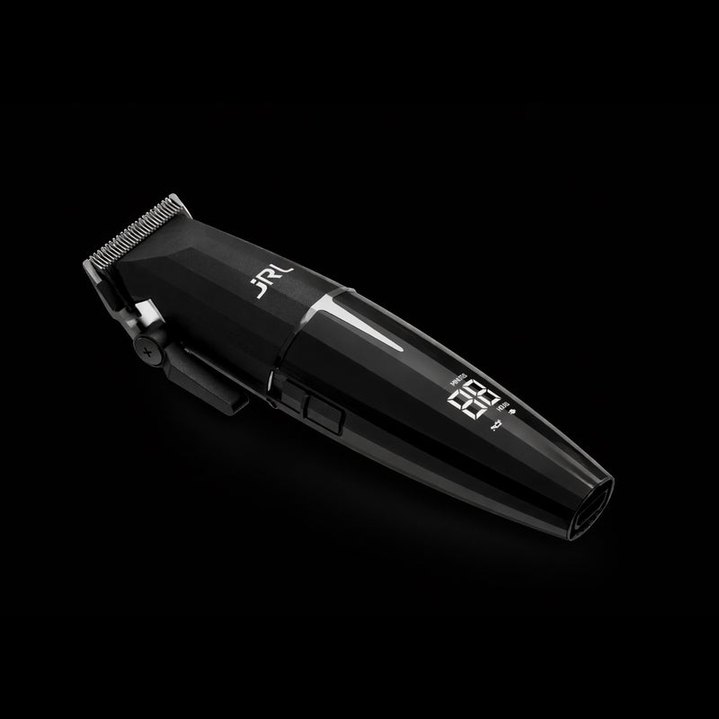 JRL Onyx Black Cordless Clipper – horizontal angle, sleek lightweight design