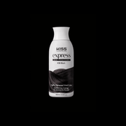 Kiss Express hair color bottle on a black background