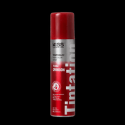 Kiss Tintation Temporary Hair Color red Spray can in Crimson on a black background