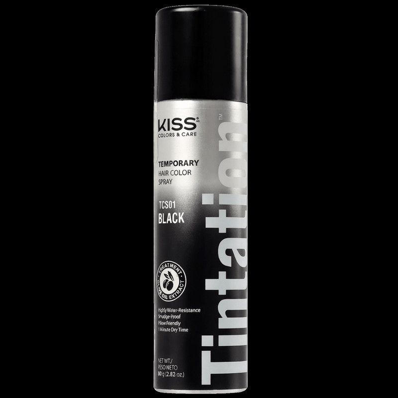 KISS Tintation Temporary Hair Color Spray Black TCS01 barber enhancement spray