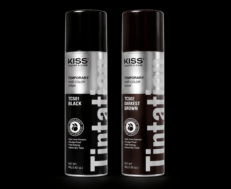 KISS Tintation temporary hair color spray collection display all shades