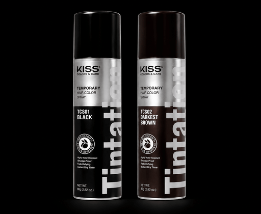 KISS Tintation temporary hair color spray collection display all shades