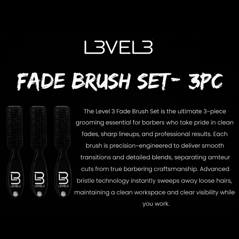 L3VEL3 3-Piece Fade Brush Set with product description