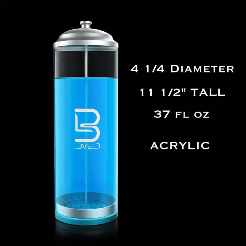 L3VEL3 Acrylic Disinfecting Jar capacity and dimensions