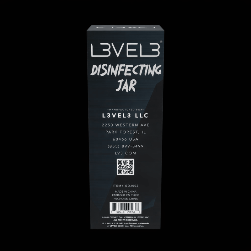L3VEL3 Acrylic Disinfecting Jar lid and jar detail