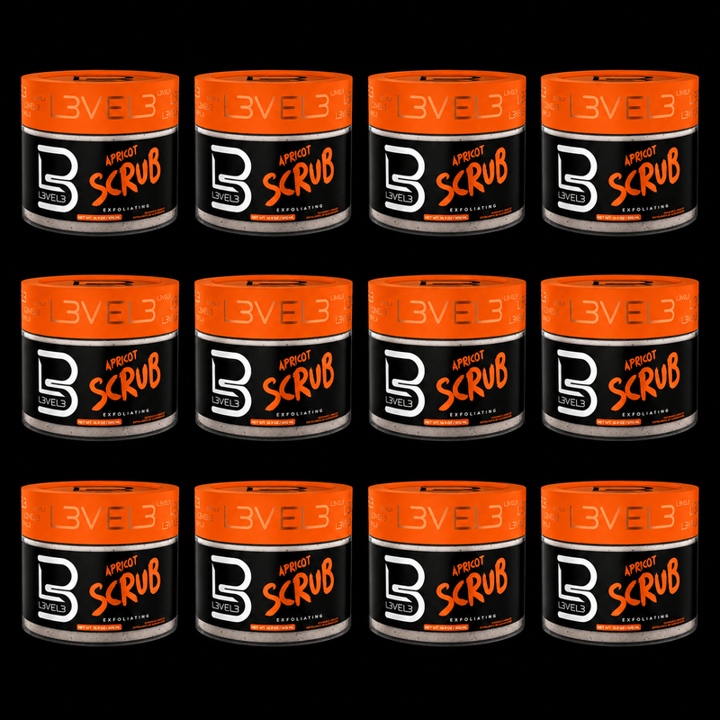 L3VEL3 Exfoliating Apricot Facial Scrub, wholesale case of 12