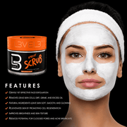 L3VEL3 Apricot Facial Scrub exfoliating skincare treatment with face mask application and benefits