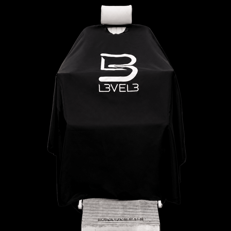 L3VEL3 Barber Cape with Rubber Neck Back View