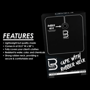 L3VEL3 Barber Cape with Rubber Neck Features Lightweight Waterproof and Chemical Resistant Material