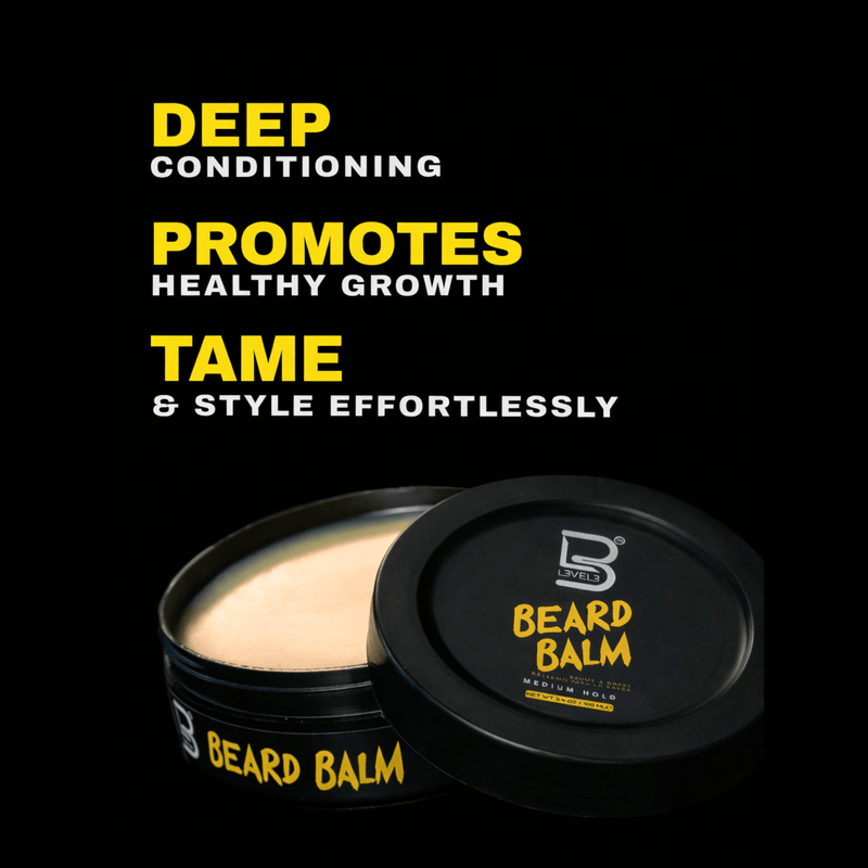 L3VEL3 Beard Balm benefits conditioning promotes beard growth and tames beard for styling