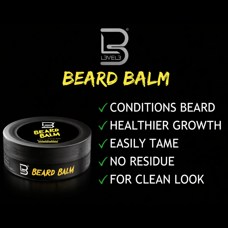 L3VEL3 Beard Balm features conditioning hold easy styling no residue clean beard look