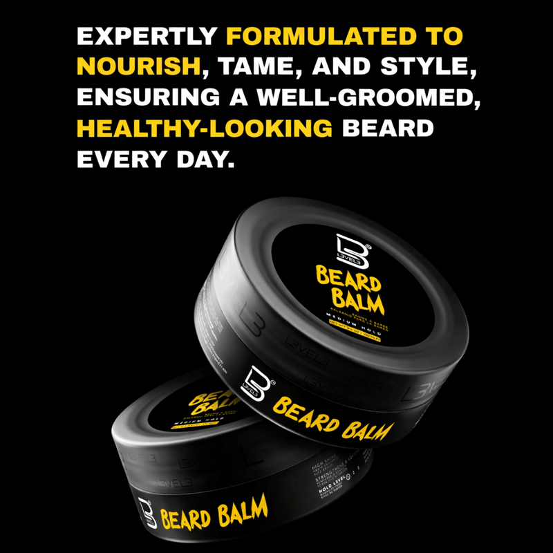 L3VEL3 Beard Balm styling control for healthy well groomed beard with natural finish