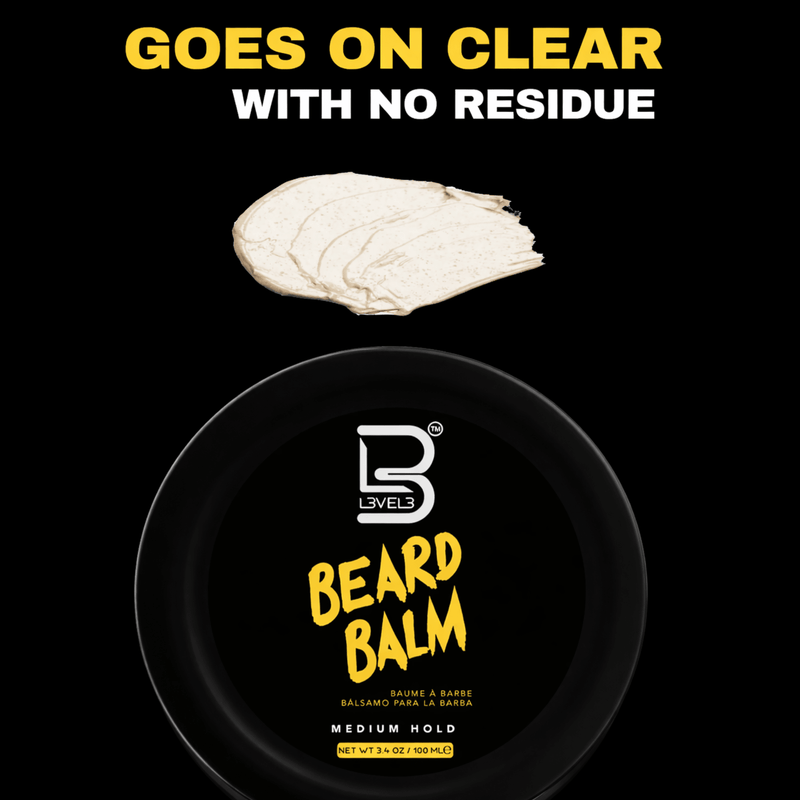 L3VEL3 Beard Balm texture clear application no residue for clean look