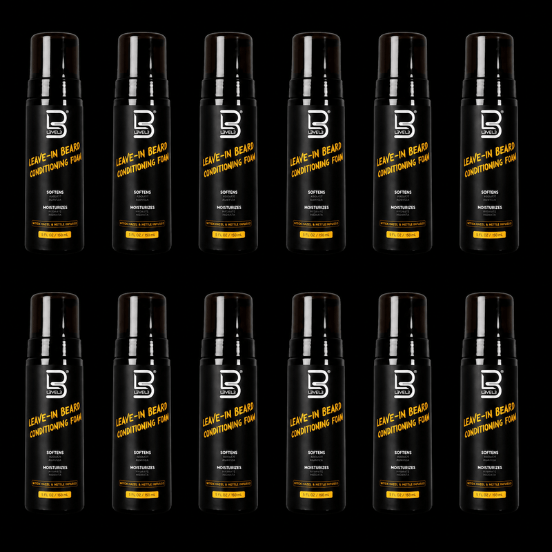 L3VEL3 Leave-In Beard Conditioning Foam, wholesale case of 12