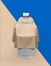 L3VEL3 Barber Cape Beige with Red Trim – lifestyle view