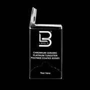 Side View of L3VEL3 Platinum Double Edge Razor Blade Dispenser Box left side of box