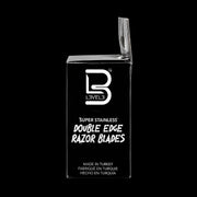 Side View of L3VEL3 Platinum Double Edge Razor Blade right side of box