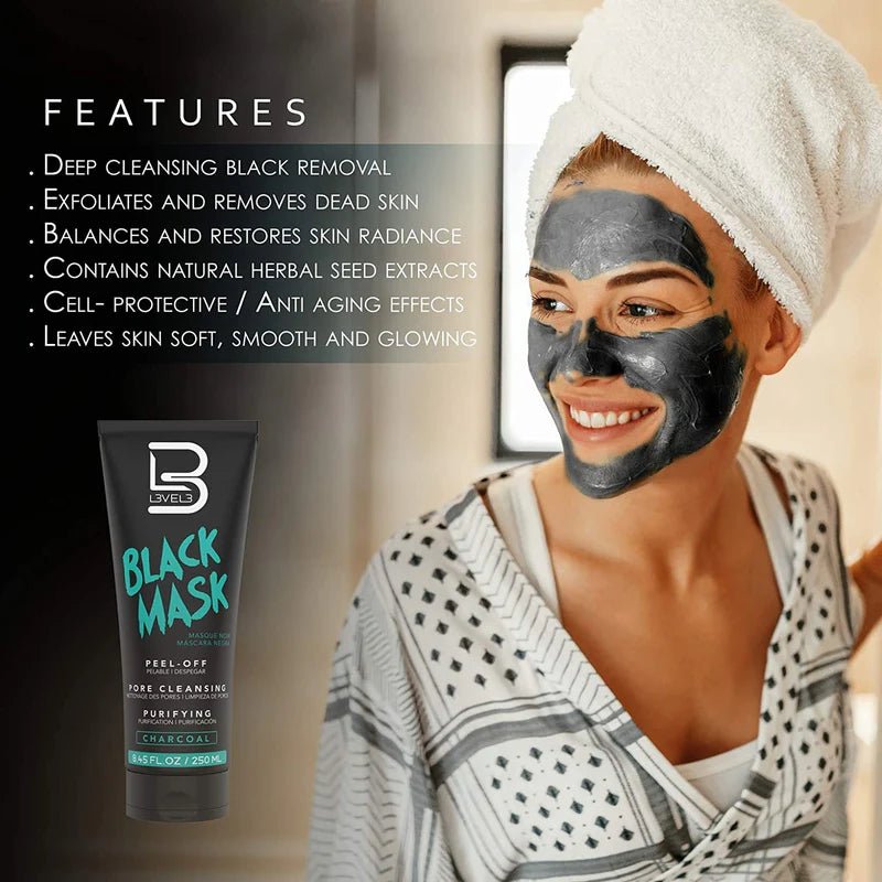L3VEL3 Facial Mask Black professional skincare clay mask