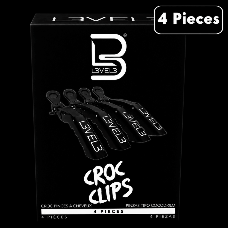 L3VEL3 Hair Croc Clips 4 Pack Retail Packaging