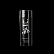 L3VEL3 Hair Fibers Dark Brown 0.97 oz bottle, front view on black background