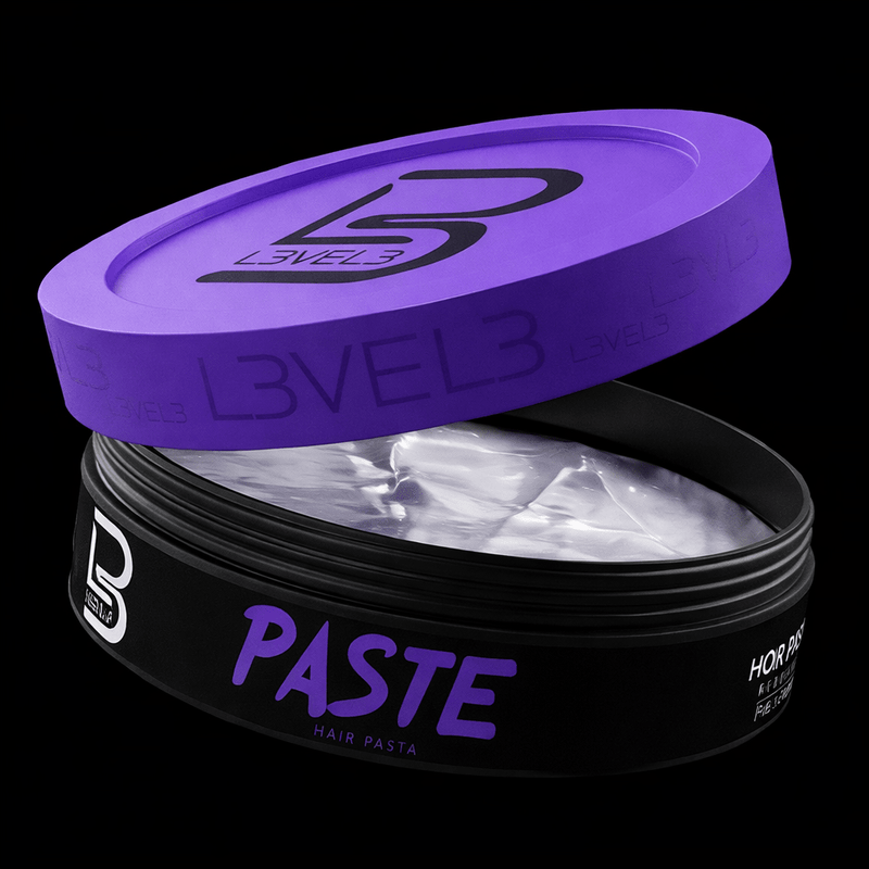 L3VEL3 Hair Paste – product view with purple lid