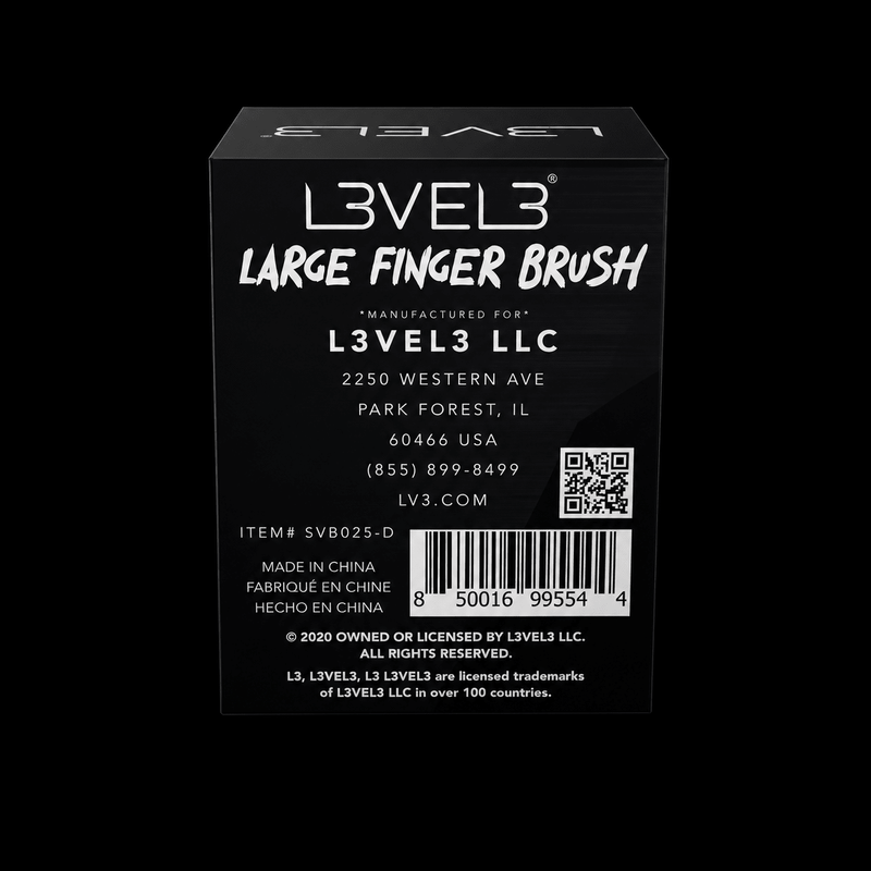 L3VEL3 Large Finger Brush – back of package