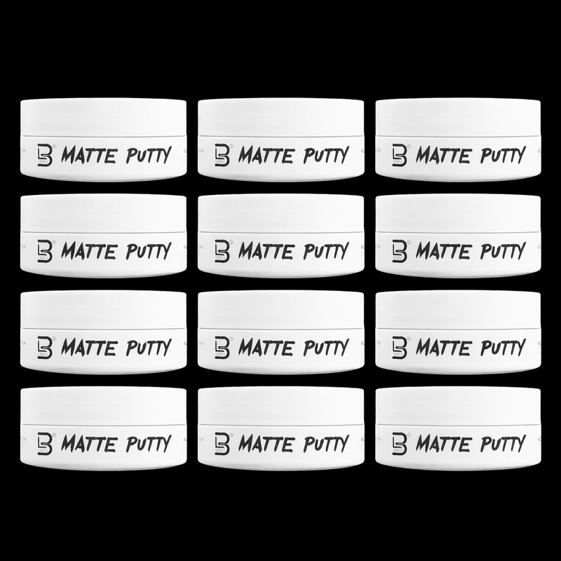 L3VEL3 Matte Putty wholesale case of 12 tubs, strong hold matte finish styling putty