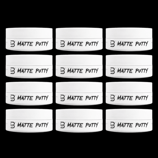 L3VEL3 Matte Putty wholesale case of 12 tubs, strong hold matte finish styling putty
