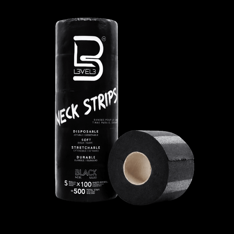 L3VEL3 Neck Paper Strips black 500 pack barber disposable neck strips durable stretchable