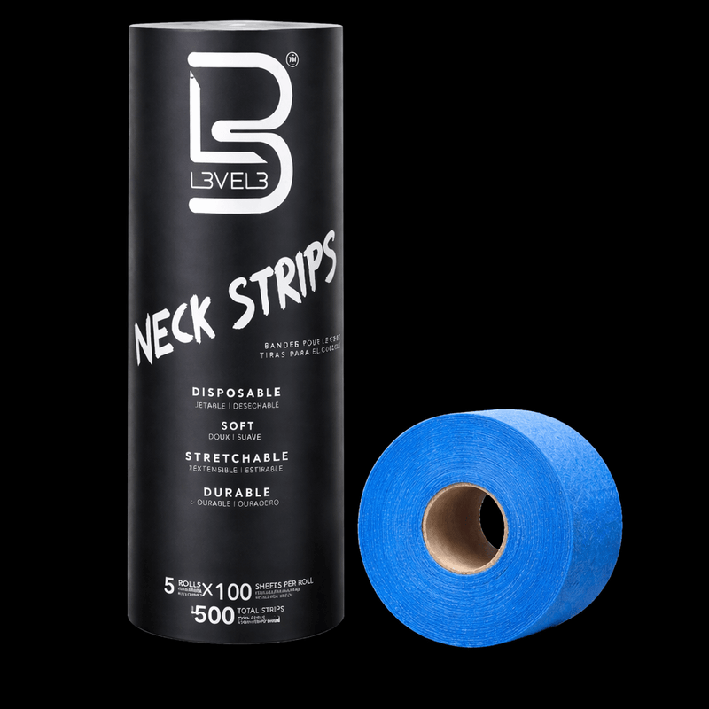L3VEL3 Neck Paper Strips blue 500 pack disposable barber neck strips