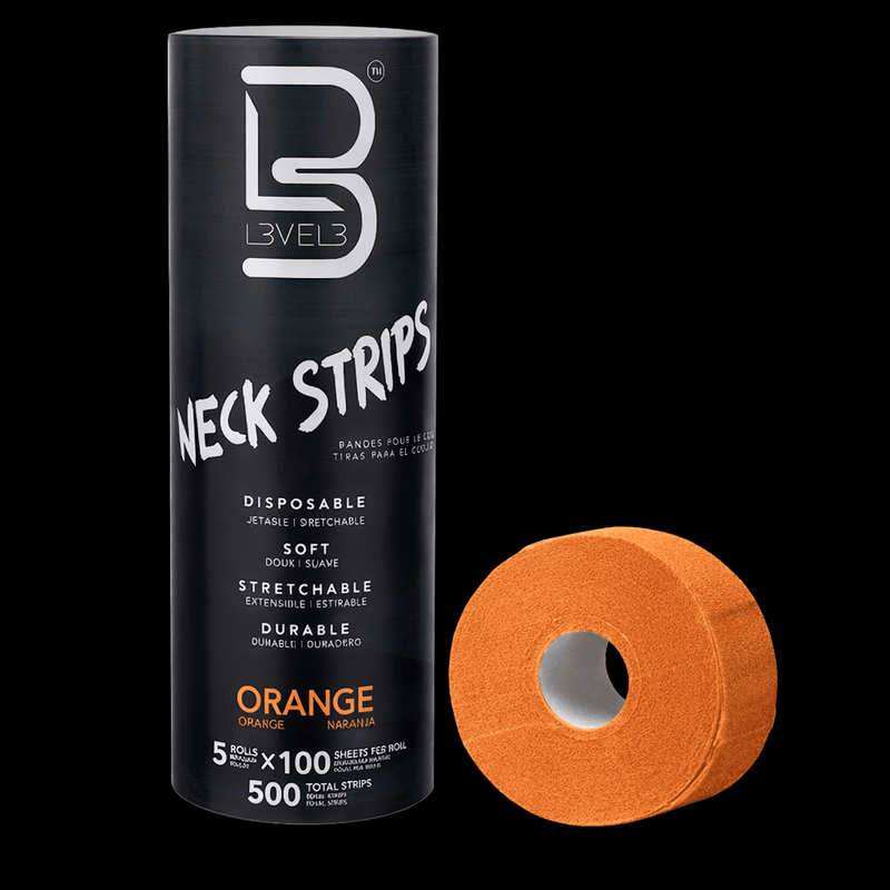 L3VEL3 Neck Paper Strips orange 500 pack barber neck strips disposable