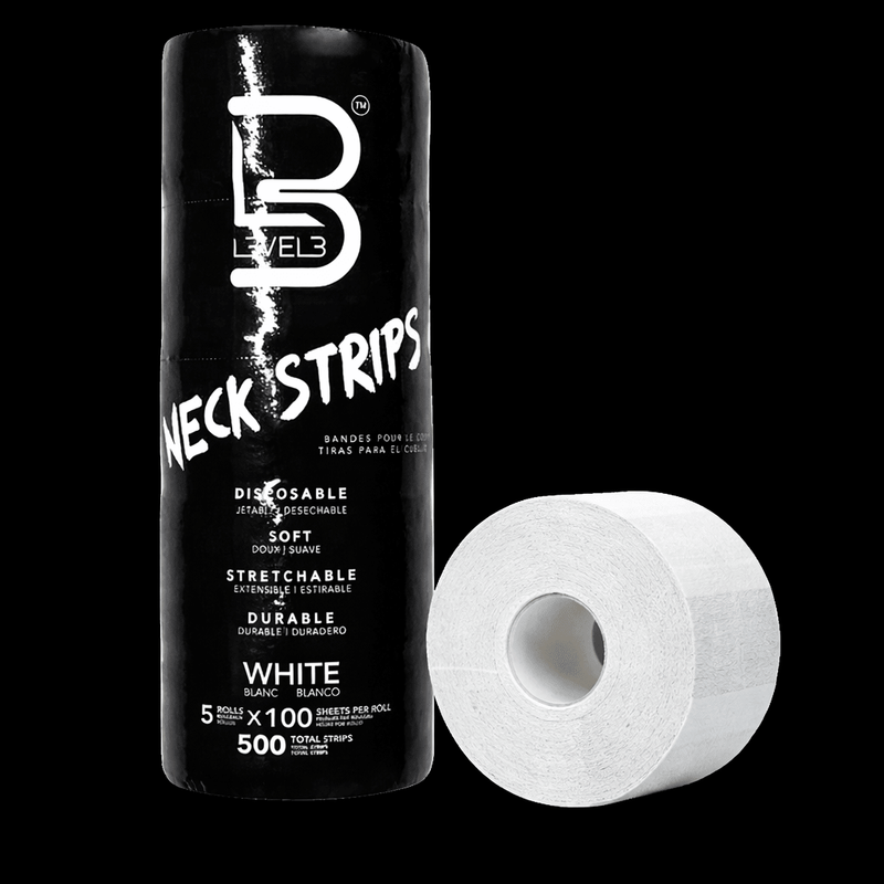 L3VEL3 Neck Paper Strips white 500 pack disposable barber neck strips soft stretchable