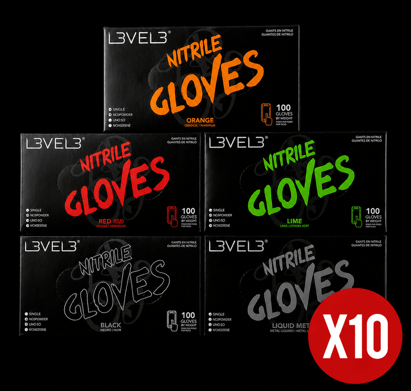 L3VEL3 Nitrile Gloves Case of 10