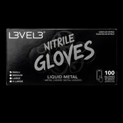 L3VEL3 Liquid Metal Nitrile Gloves 100 Count Disposable Gloves